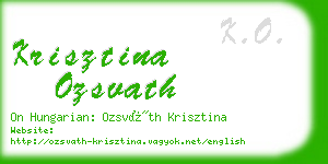 krisztina ozsvath business card